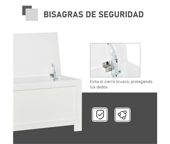 Baú de Armazenamento MDF HOMCOM, casa - móveis de armazenamento 81 Branco