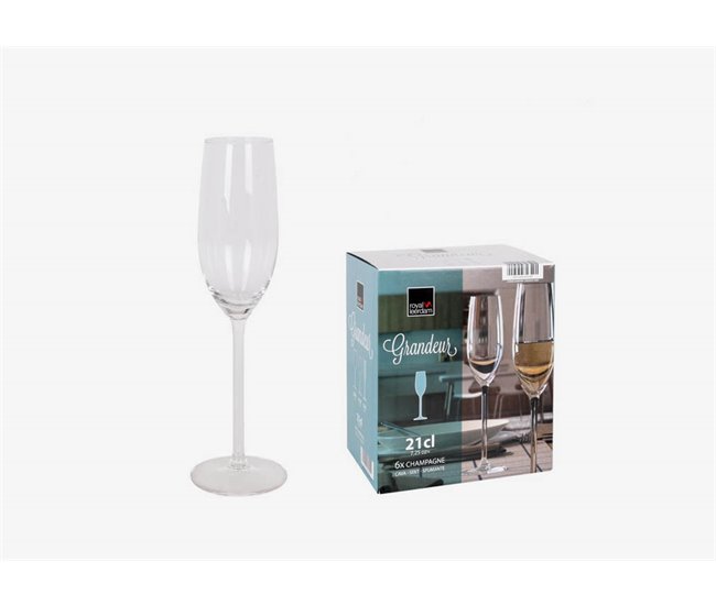 Conjunto de 6 elegantes copos de champanhe Transparente