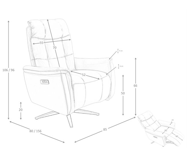 ANGEL CERDA Poltrona giratório em pele castanha Castanho