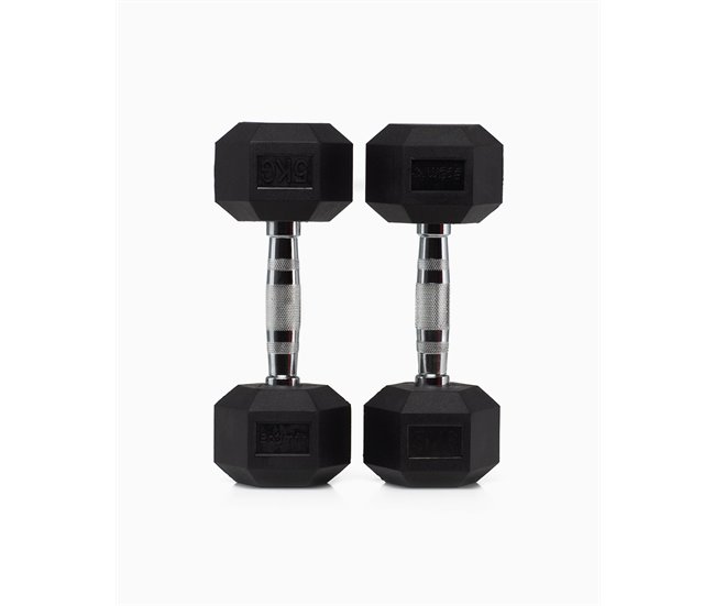 Halteres Hexagonais 9Kg (Par) - BOOMFIT Preto