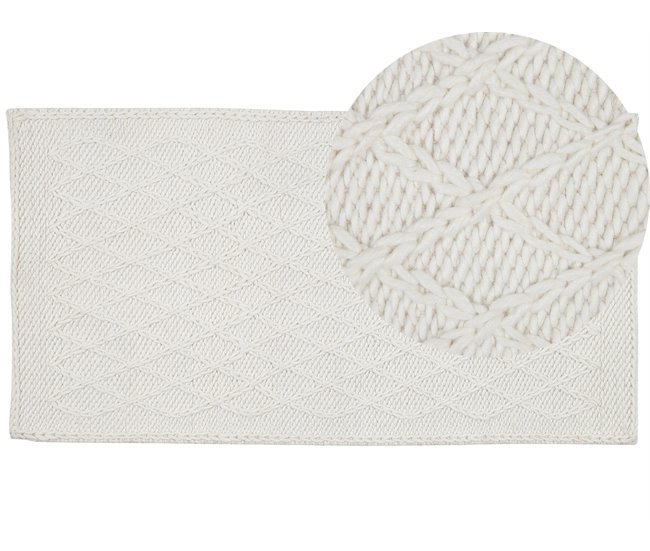 Beliani Pelos curtos ERZIN 80x150 Branco/ Bege