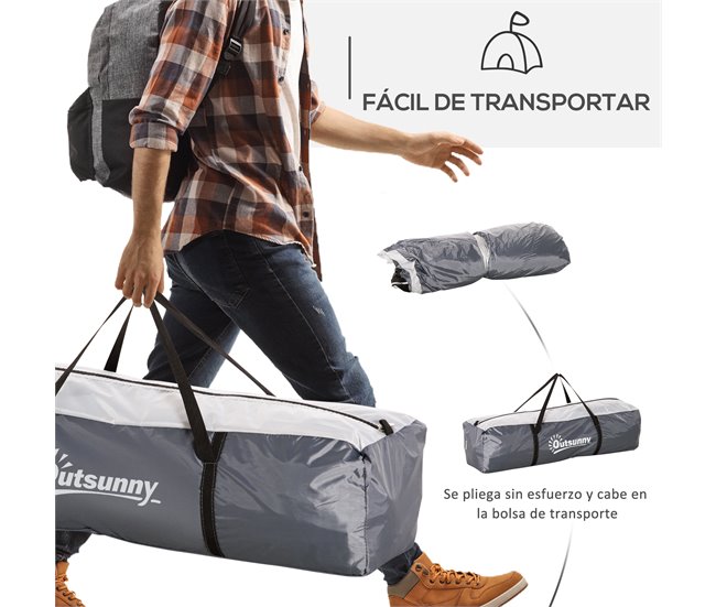 Abrigo de Campismo Tecido Oxford Outsunny Cinza