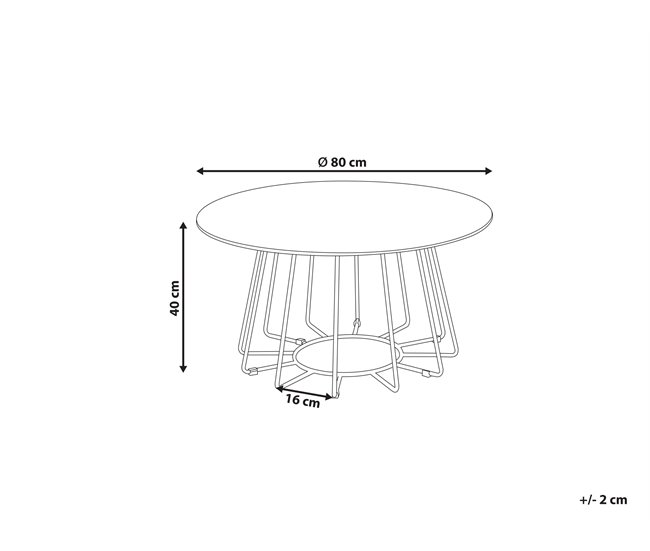 Beliani Mesa de centro BERNIE 80x80 Branco