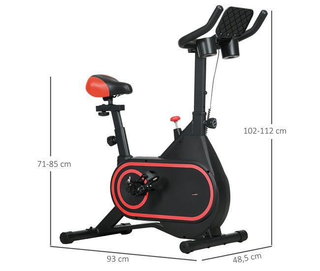 Bicicleta Estática Aço e Polietileno SPORTNOW Vermelho