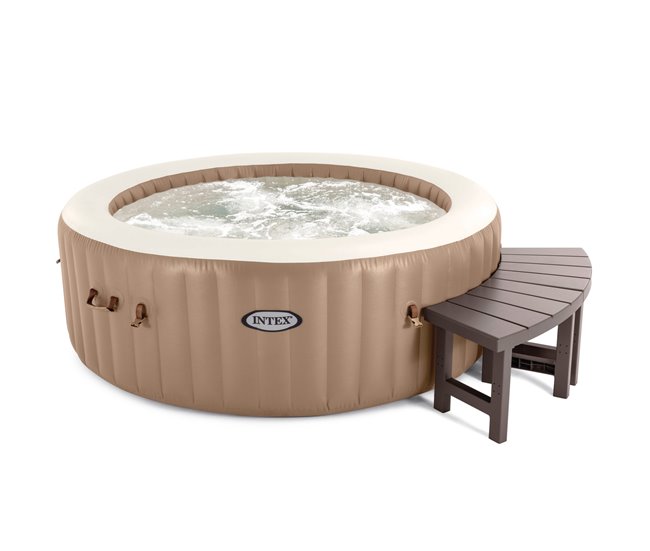 INTEX Pacote de 2 bancos médios para spa circular para 4 pessoas Castanho