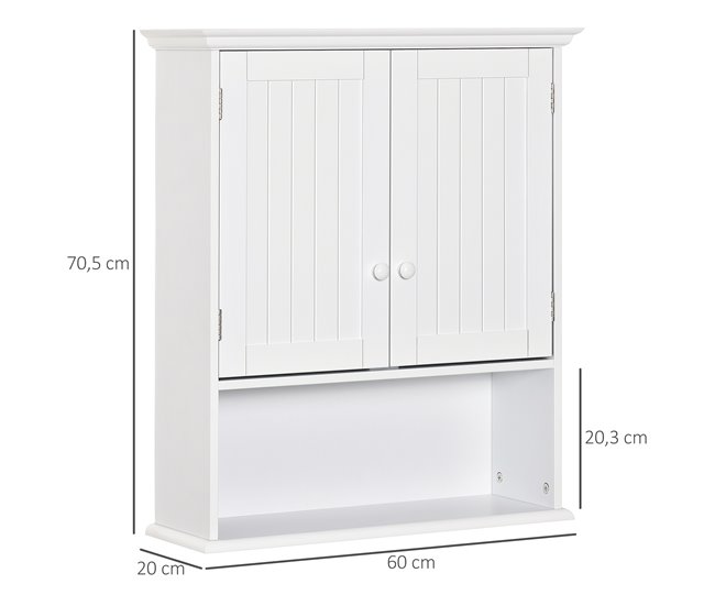 Armário Casa de Banho de Parede MDF kleankin Branco