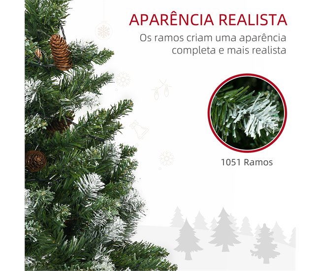Árvore de Natal PVC e Aço HOMCOM, casa - natal Verde