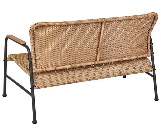 Beliani Conjunto lounge Ratan sintético OFANTO Natural