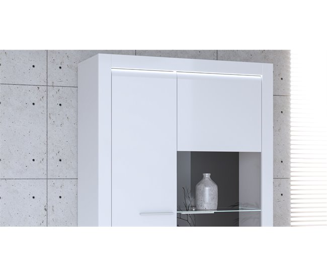 Vitrine dupla branco brilhante LIVING Branco Brillo