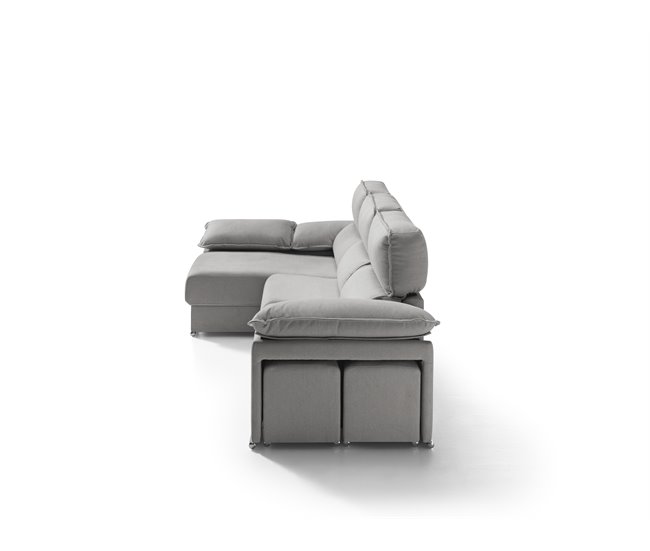 Chaise longue dereita com arca DIWY Cinza