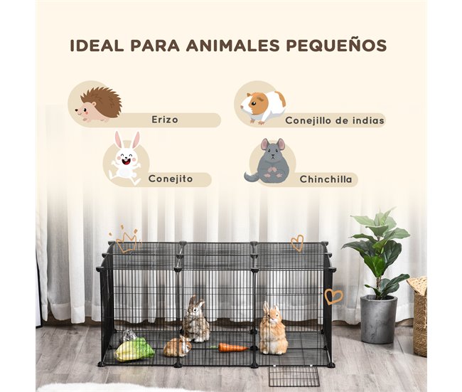 Recinto para Animais Metal, PP PawHut Preto