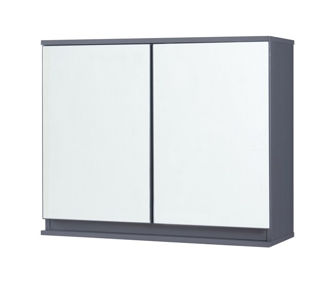Armário espelho de sobrepor Overath 2 portas [en.casa] Cinza