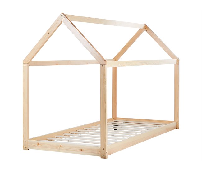 Beliani Cama com estrado Pinho TOSSE 98x200 Branco