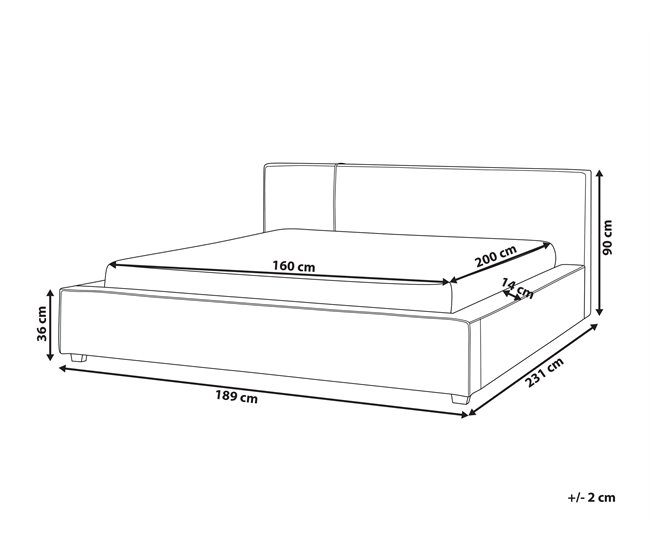 Beliani Cama com estrado Bouclé MIRANDE 189x231 Cinza