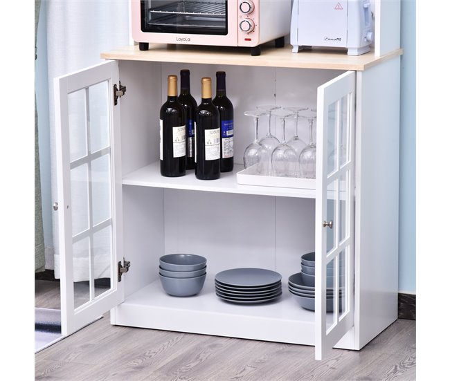 Armário de Cozinha MDF HOMCOM, casa - cozinha Branco