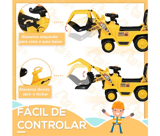 Carro Andador PP, ABS HOMCOM Amarelo