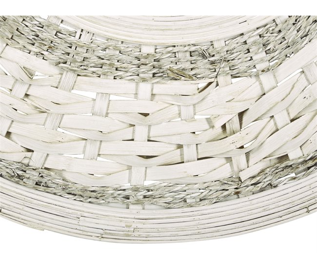Beliani Espelho decorativo SOLEDAD Branco/ Bege
