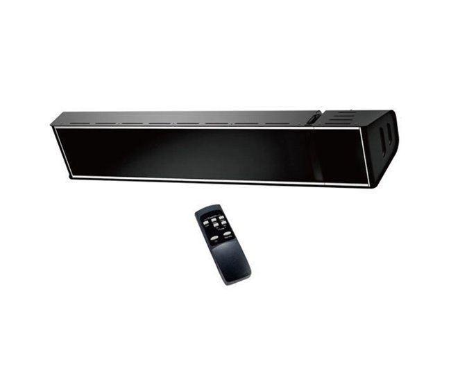 Sined CALDO VETRO NERO 2000 2000W Aquecedor de Cristal Infravermelho, Preto Preto