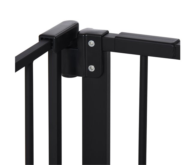 Barreira de Segurança Extensível Metal e Plástico PawHut Preto