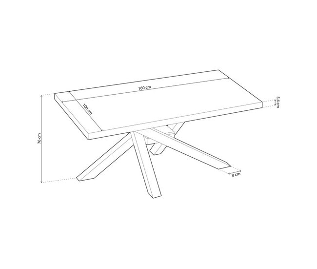 Mesa de jantar Xena 160 100x160 Carvalho