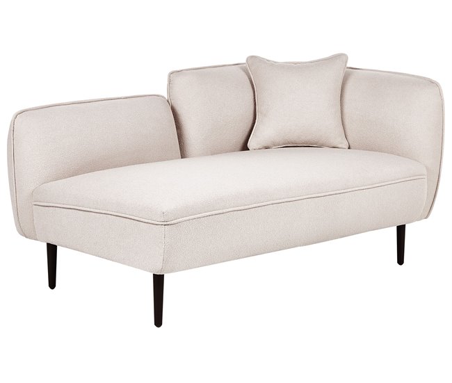 Beliani Chaise longue Bouclé CHEVANNES Bege
