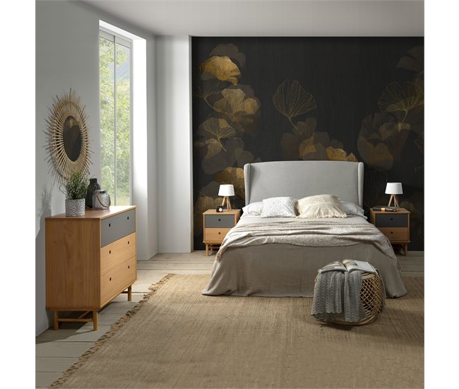  Cabeceira estofada Munique 140x60 cm 140 Cinza