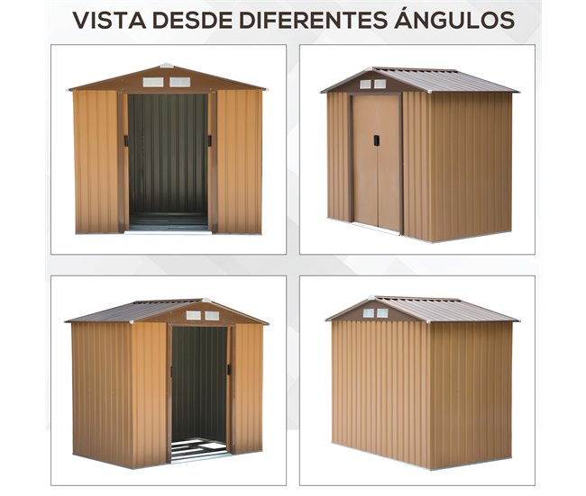 Abrigo de Jardim Aço Galvanizado e PP Outsunny 213 Amarelo