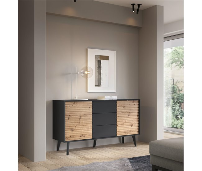 APARADOR WILLOW 154 Preto/ Creme