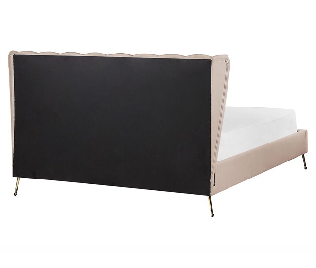 Beliani Cama Terciopelo MIRIBEL 187x218 Bege