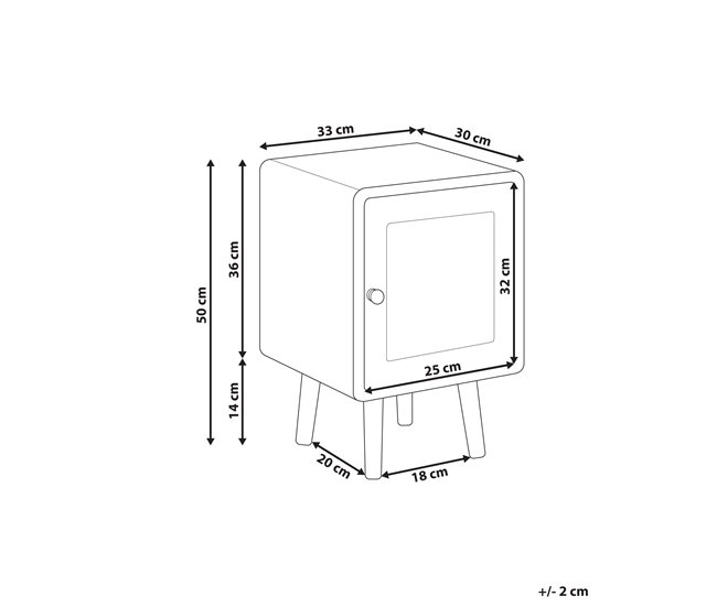 Beliani Mesinha de cabeceira LEFROY 33 Preto