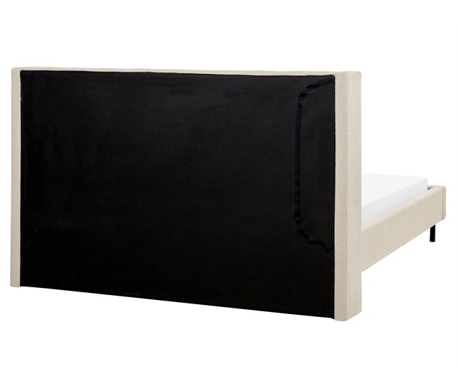 Beliani Cama com estrado Bouclé VILLETTE 185x222 Bege