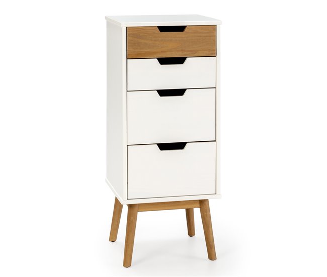  Armário de cabeceira Baku 4 gavetas branco/cera 40 Branco Veta