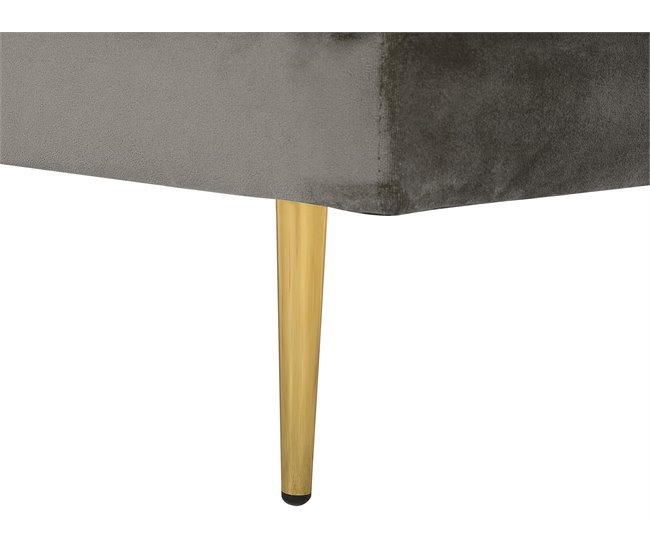 Beliani Chaise longue izquierdo Terciopelo MIRAMAS Cinza Escuro