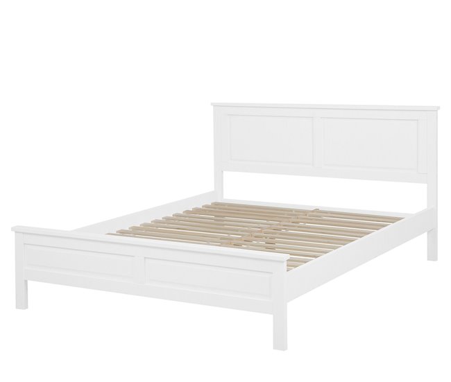 Beliani Cama Pinho OLIVET 169x208 Branco