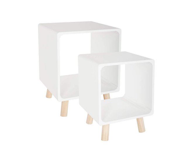 Conjunto de 2 mesas Nordic Branco