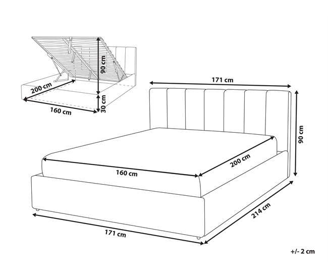 Beliani Cama com estrado Poliéster DREUX 171x214 Azul