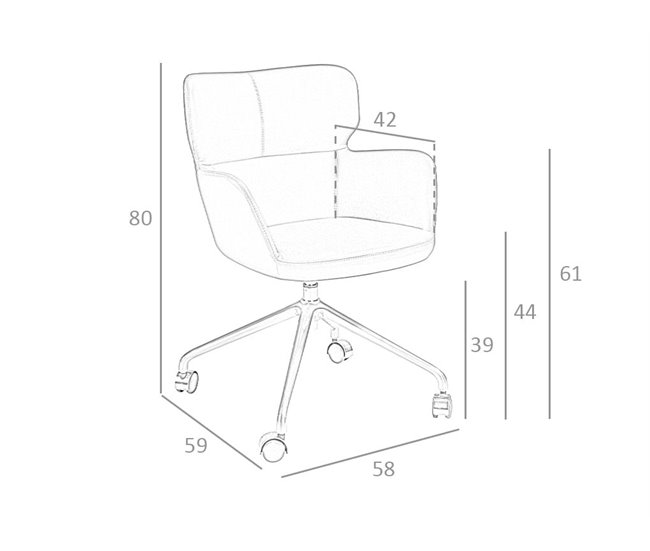 ANGEL CERDA Cadeira de escritório giratória em pele ecológica azul AlumÍnio