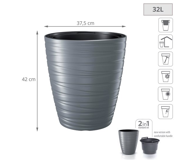 32L Maze Deposit Pote Cinza