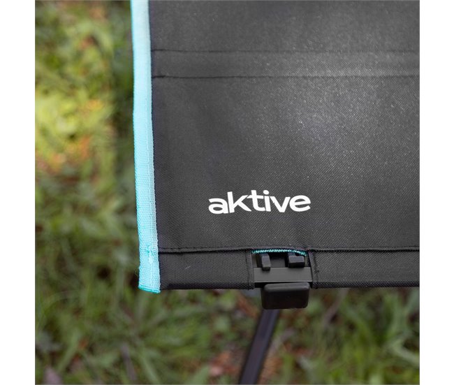Aktive Mesa de acampamento dobrável com porta-copos Preto
