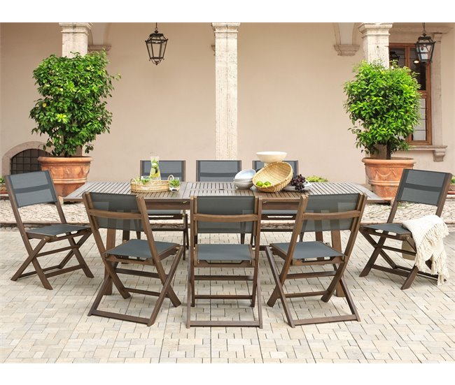 Beliani Mesa extensível CESANA 100x180 Castanho
