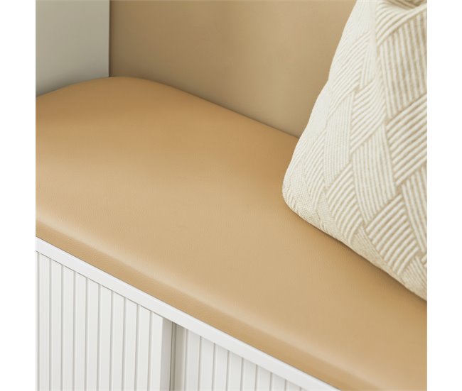 Banco para sapatos com portas de correr FSR116-W SoBuy Branco