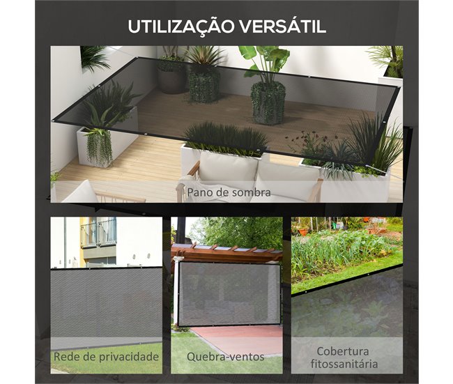 Vela de Sombra PP Outsunny Preto