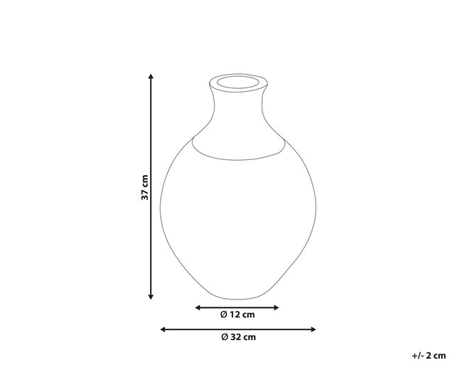 Beliani Jarro decorativo BURSA Branco/ Bege