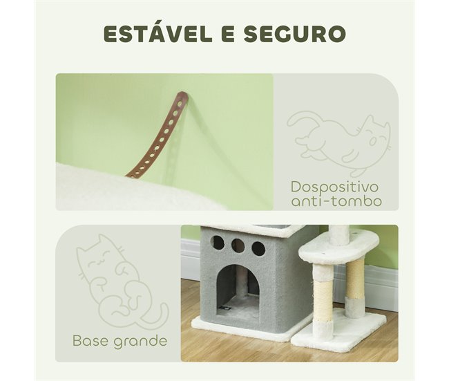 Arranhador para Gatos Melamina de Madeira e Sisal PawHut Cru