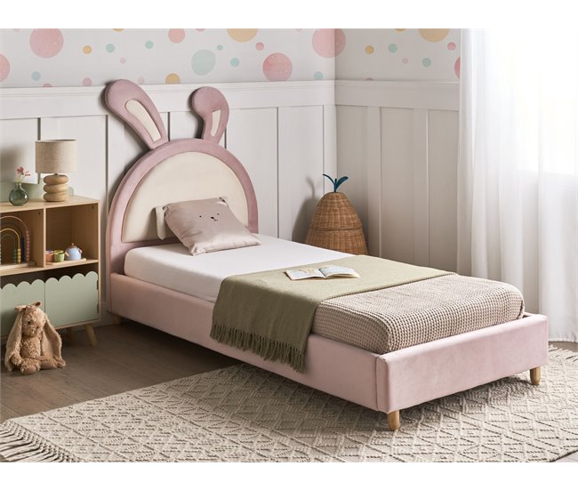 Beliani Cama infantil Terciopelo LALLIAS Creme