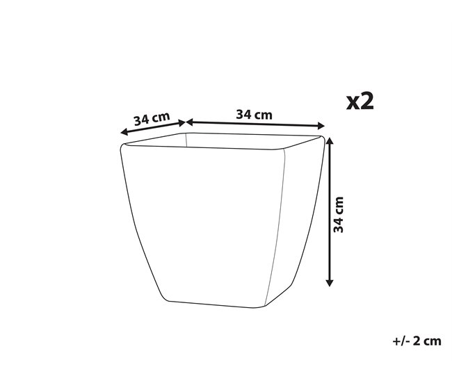 Beliani Conjunto de 2 vasos para plantas ZELI 