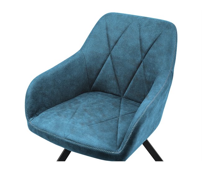 Beliani Silla de comedor MONEE Azul Marino