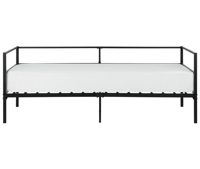 Beliani Cama com estrado Ferro BATTUT Preto