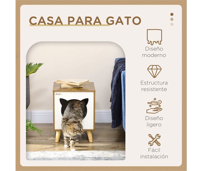Casa para Gatos MDF, Melamina, Madeira de Pinho e Pelúcia PawHut Vermelho