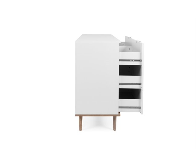 Cómoda dulpa com 3+3 gavetas NORDIC Branco/ Madeira